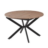 Masa extensibila dining MDF stejar artisan neagra Abero 120x120-160x75 cm
