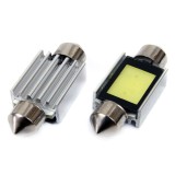 Set 2 becuri auto Amio LED, C5W SV8.5-8, 1 LED COB3, 2.4W, 36mm, Canbus, 12V, leduri alb sofit Festoon