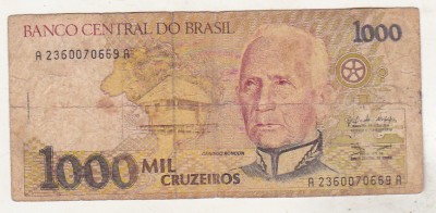 bnk bn Brazilia 1000 cruzeiros 1990 uzata foto