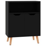 Cumpara ieftin Servanta, negru extralucios, 60x30x72 cm, lemn prelucrat