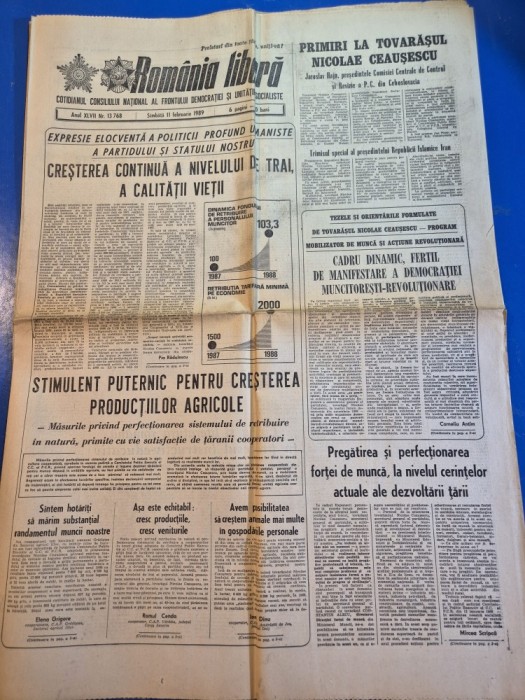 ziarul romania libera 11 februarie 1989
