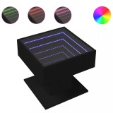 Cumpara ieftin Masuta de cafea cu LED, negru, 50x50x45 cm, lemn prelucrat