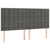 Cumpara ieftin Tablie de pat gri inchis 160x5x118/128 cm catifea