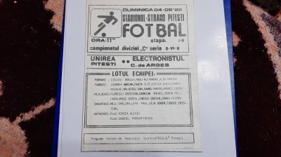 program Unirea Pitesti - Electronistul C. de Arges foto