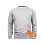 Tricouri din fleece cu guler rotund pentru bărbați, căptușite pentru căldură, pulover de bază cu m&acirc;neci lungi