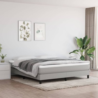 vidaXL Cadru de pat fără saltea, gri deschis, 180x200 cm, textil foto