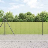 Gard Euro cu 7 St&acirc;lpi Flanșați 1x10 m Oțel galvanizat