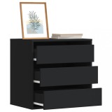 Dulap colț cu sertare negru 60x41x58 cm lemn prelucrat