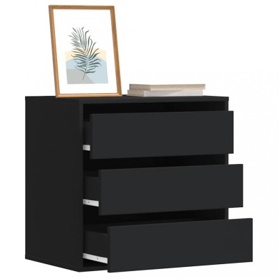 Gossi dulap colt cu sertare negru 60x41x58 cm lemn prelucrat foto