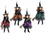 Set 4 figurine Vrajitoare Befana textil multicolor cm 16x5x29 H