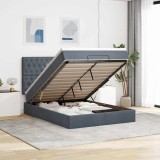 VidaXL Cadru de pat otoman cu saltele Gri &icirc;nchis 140x190cm catifea 3314391