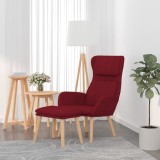 VidaXL Scaun de relaxare cu taburet, roșu vin, catifea