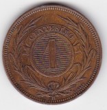 Moneda Uruguay 1 centesimo 1869 &ndash; soare cu raze si cununa
