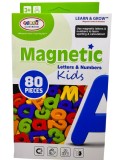 Set Litere si Cifre Magnetice 80 piese pentru copii invatare alfabet si matematica