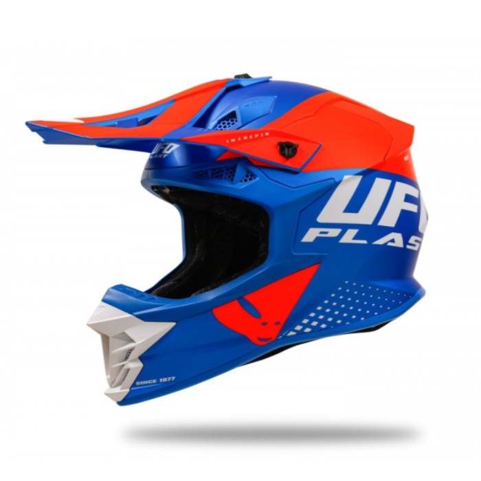 Casca cross Ufo Plast Intrepid S5 albastru/portocaliu