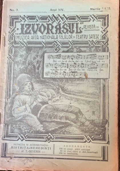 Izvorasul - revista de muzica, arta nationala, folklor si teatru satesc - nr. 3, martie 1935