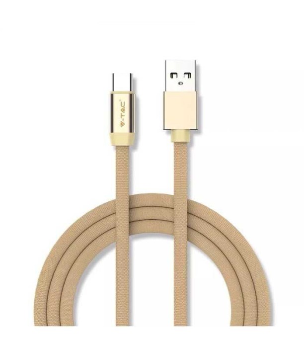 Cablu USB TYPE C 1m plat auriu 2.4A RUBY EDITION V-Tac SKU-8499