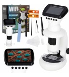 Microscop digital WiFi/USB cu ecran LCD 200&ndash;1000x, STEM pentru copii