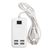 Incarcator USB 15W 3A cu cablu MRG L342, USB, 4 porturi, Alb C342, Other