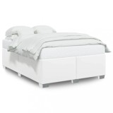 VidaXL Cadru de pat, alb, 140x190 cm, piele ecologică