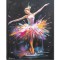 Tablou pictat manual, Balerina, gratie, 90x70cm ulei pe panza in cutit efect 3D, gata de expus pe perete