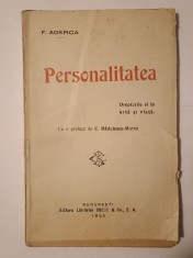 F. Aderca - Personalitatea (cu o prefață de C. Rădulescu-Motru) (1922)