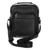 Geantă Crossbody Bărbați, Model Exclusivo, Negru, Material Piele Artificială, Dimensiuni 20x8x25 cm, Oem