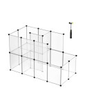 Cumpara ieftin Tarc pentru animale de companie, Songmics, Alb, 143 x 93 x 73 cm