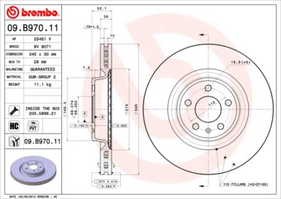BREMBO 09.B970.11 PRIME LINE - UV Coated Disc frana foto