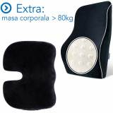 Cumpara ieftin Set Perne Ortopedice EXTRA - &gt;80 KG, Perna lombara si sezut din spuma cu memorie