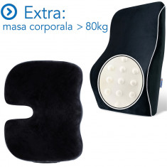 Set Perne Ortopedice EXTRA - &gt;80 KG, Perna lombara si sezut din spuma cu memorie