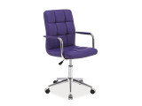 Scaun de birou pentru copii, tapitat cu piele ecologica Q-022 Purple, l45xA40xH87-97 cm