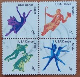 U.S.A--''Dansuri Folklorice IN america''-set complet -bloc de4-stamp-Vezi-Scan