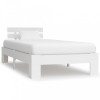 Cadru de pat, alb, 100 x 200 cm, lemn masiv de pin, Cires, Dublu, Cu polite semirotunde, vidaXL