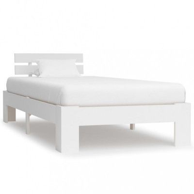 Cadru de pat, alb, 100 x 200 cm, lemn masiv de pin foto