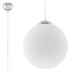 Lampă Suspendată Ugo Alb/Crom Oțel/Sticlă 1 Bec Minge Minimalist De Interior