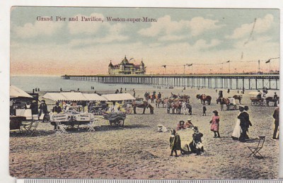 bnk cp Anglia - Weston-super-Mare - Grand Pier and Pavilion - necirculata interbelica foto