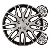 Set capace roti auto Versaco Dakar 16 inch, 4 bucati, negru argintiu, pentru jante din otel, ABS, montaj usor, cutie de protectie COLOR BOX