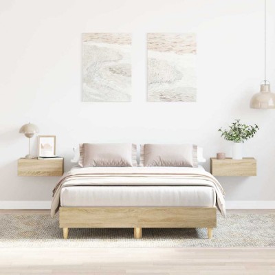 vidaXL Cadru pat fără saltea Stejar Sonoma 120x200 cm Lemn prelucrat foto