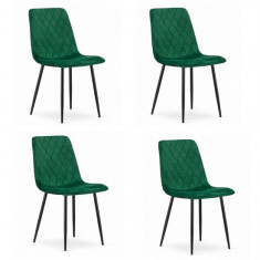 Set 4 scaune stil scandinav, Artool, Turin, catifea, metal, verde si negru, 44.5x53x88.5 cm GartenVIP DiyLine foto