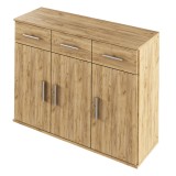 Cumpara ieftin Comoda 3 usi 3 sertare mdf maro stejar artisan Resita 105x35x79.5 cm