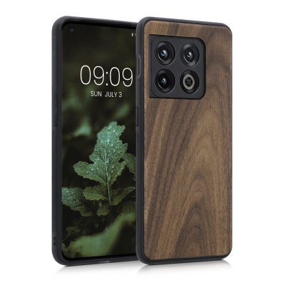 Husa Kwmobile pentru OnePlus 10 Pro, Lemn, Maro, 57461.18 foto