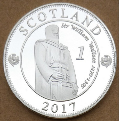 Scotia 1 ryal 2017 UNC William Wallace 40mm foto