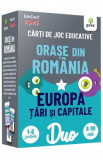 Orase din Romania. Europa: tari si capitale. Carti de joc educative