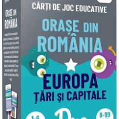 Orase din Romania. Europa: tari si capitale. Carti de joc educative