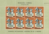 Spania/Romania, Exil rom., em. a XLI-a, Pro Basarabia, coala, dant., 1965, MNH