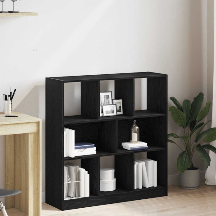 vidaXL Dulap cu cărți stejar negru 97,5x29,5x100 cm lemn prelucrat 862403