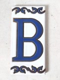 Cumpara ieftin Placa ceramica litera B pentru numar de casa, frumos decorata, 15x7,5cm