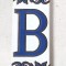 Placa ceramica litera B pentru numar de casa, frumos decorata, 15x7,5cm