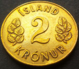 Cumpara ieftin Moneda 2 KRONUR / COROANE - ISLANDA, anul 1966 *cod 2531 = mai rara!, Europa